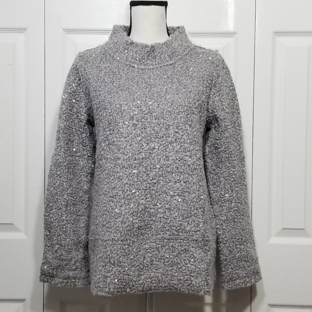 Soft Surroundings gray sequin sweater (7-160)